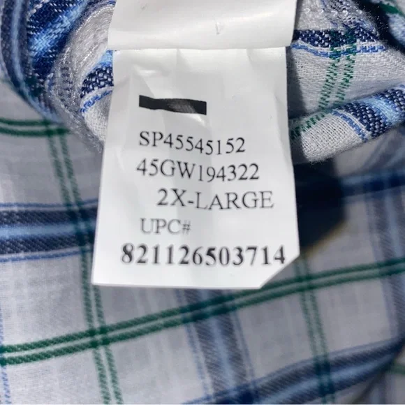 Izod Blue and Green Casual Button Down Shirt Size XXL - Picture 9 of 9